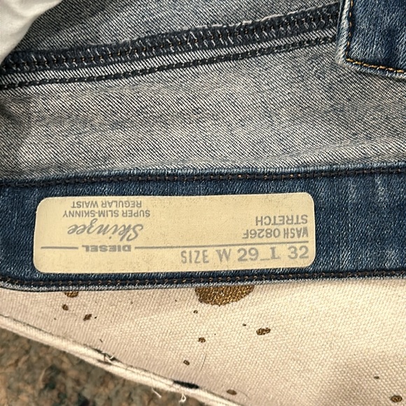 DIESEL JEANS ✨ Women 29x32 Skinzee Low Super Slim Skinny Low Waist Stretch Denim - Picture 2 of 8